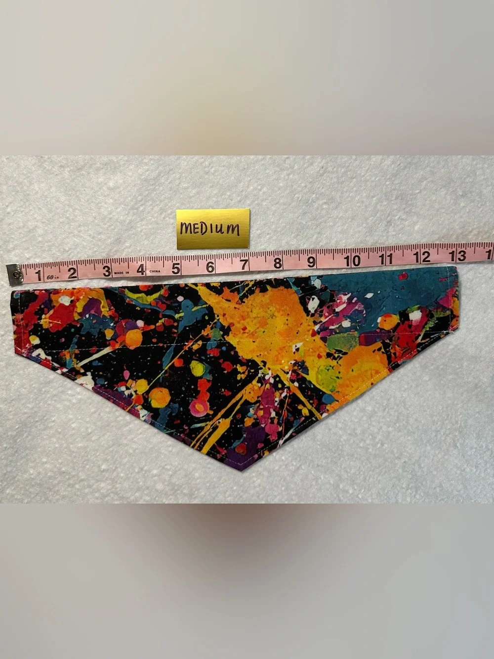 Handmade Pet Multicolor Paint-Splash Critter Cape Bandana Scarf Reversible